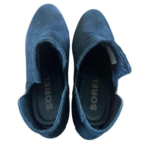 Sorel Lolla Cut Out Women's Black Suede Pull-on Ankle Boots Size 6.5 - Picture 4 of 8